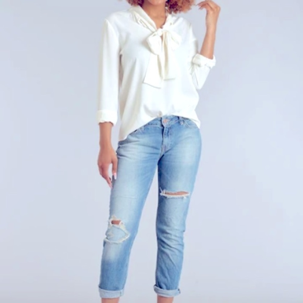 Lauren James Margot Silk Tie Top (Ivory)